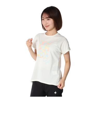 ルコックスポルティフ（lecoqsportif）テニスウェア レディース 汗染み軽減プラクティスシャツ LN5SHT52L WH01