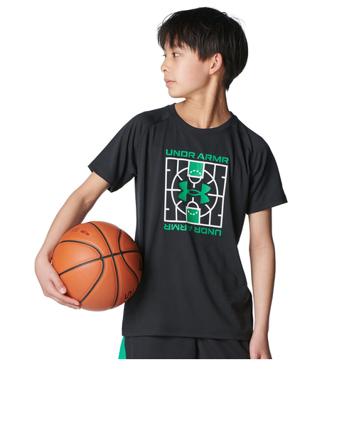 アンダーアーマー（UNDER ARMOUR）バスケットボールウェア ジュニア テック ロゴ ショートスリーブ Tシャツ 6001286 001
