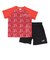 プーマ（PUMA）ボーイズ TAD ESS ポリ AOP Tシャツ & ショーツ 上下セット 687812 15 RED