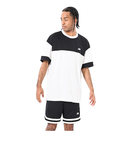 ニューバランス(new balance)バスケットボールウェア ブロック切り替え 半袖 Tシャツ AMT55095BK
