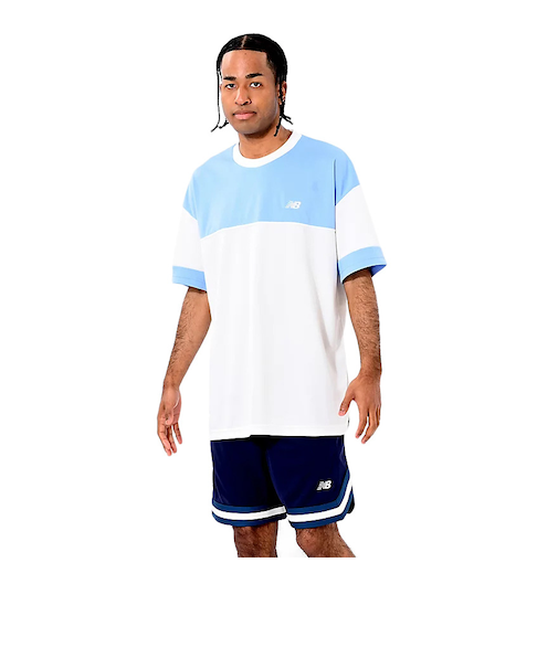 ニューバランス（new balance）バスケットボールウェア ブロック切り替え 半袖 Tシャツ AMT55095ELE