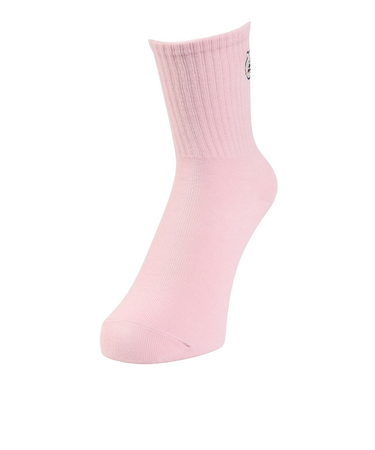 靴下 無地クルー丈 ワンポイントソックス ピンク 22-24cm 3197001 ソックス クルーソックス カジュアル キャラクター