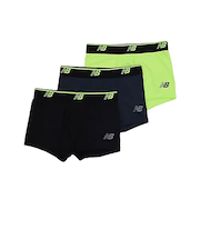 ニューバランス（new balance）下着 メッシュボクサー 3インチ前閉じ 3枚組 黒×ライム S-Lサイズ LAU13048THN 肌着 アンダーウェア…