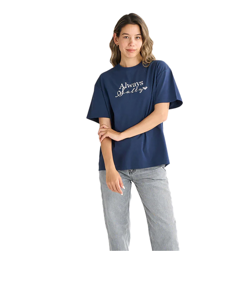 ロキシー（ROXY）ALWAYS SALTY 半袖Tシャツ 25SPRST251101NVY 接触冷感 オーバーサイズ 暑さ対策
