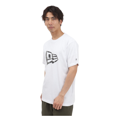 ニューエラ（NEW ERA）コットン 半袖Tシャツ Floral Paisley フラッグロゴ 14410106