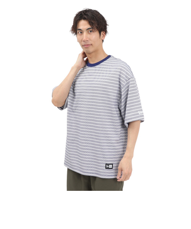 ニューエラ（NEW ERA）オーバーサイズド コットン 半袖Tシャツ Micro Border 14410066