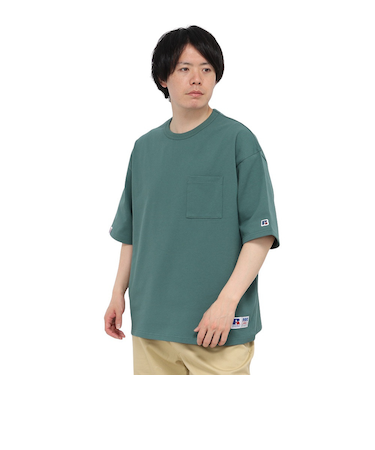 ラッセル（RUSSELL）プロコットン 半袖 ポケット Tシャツ RBM25S0004 GRN