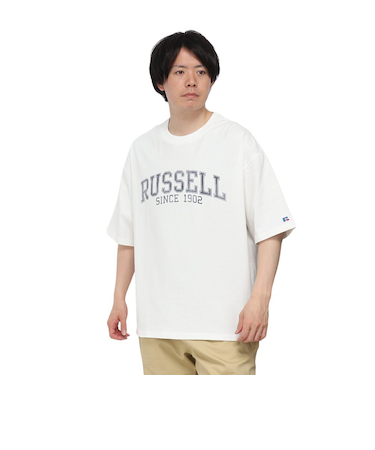 ラッセル（RUSSELL）アーチロゴ 半袖Tシャツ RBM25S0005 WHT