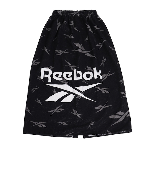 リーボック(REEBOK)タオル 水泳 PE80丈総柄巻きタオル 黒 80センチ 125411-BK 乾燥性 マイクロファイバー 冷え防止 紫外線対策 紫外線…