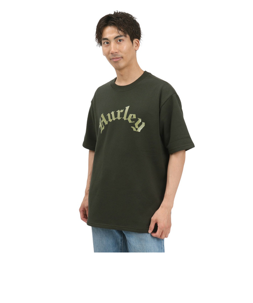 ハーレー（HURLEY）TERRY OLD ENGLISH ロゴ オーバーサイズ ショートスリーブTシャツ MCSS251068-TME