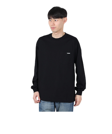 エクストララージ（XLARGE）STANDARD LOGO TAG 長袖ポケットTシャツ 101251011008-BLACK