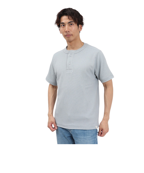 エルケクス（ELKEX）半袖 ワッフル HENLEY Tシャツ EKM5S10018 GRY