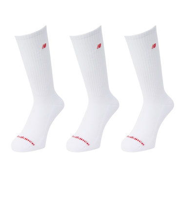 ニューバランス（new balance）靴下 パッチロゴ クルーソックス 3足組 M-LLサイズ LAS51263WT スト系 私服 新調 衣替え 運動