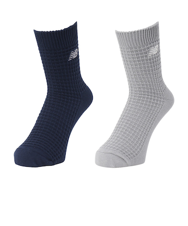 ニューバランス（new balance）靴下 ワッフル アンクルソックス M-LLサイズ 2足組 LAS51162AS3 スト系 私服 新調 衣替え 運動 ロ…