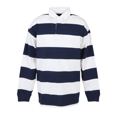 ビッグ フィット ストライプド ジャージー ラグビー シャツ MNPOKNI16824253100