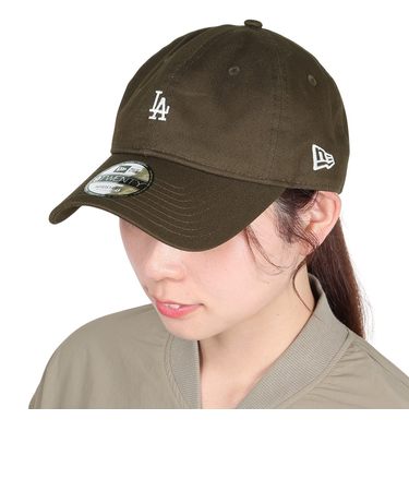 ニューエラ（NEW ERA）帽子 キャップ 920 ミニロゴ ロサンゼルス・ドジャース 茶色 Mサイズ 14682987 シンプル カジュアル 野球 おしゃれ