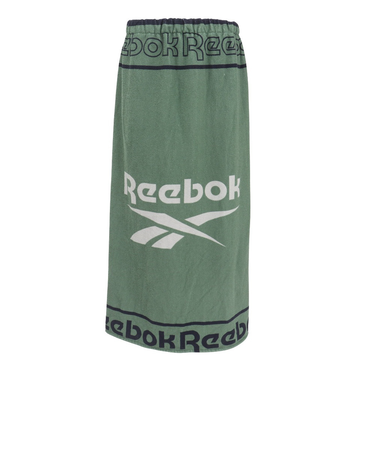 リーボック（REEBOK）ラップタオル 水泳 PE100丈ロゴ巻きタオル 緑 100cm丈 125415 KH 大判 スイムタオル プール 水泳 子供