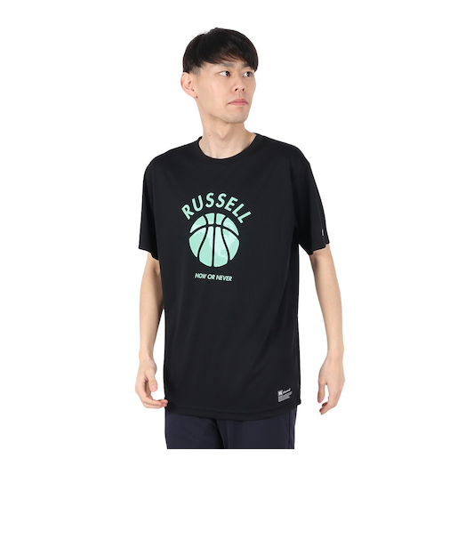 ラッセル（RUSSELL）バスケットボールウェア 半袖 AMERICAS MAP Tシャツ RBB25S0009 BLK