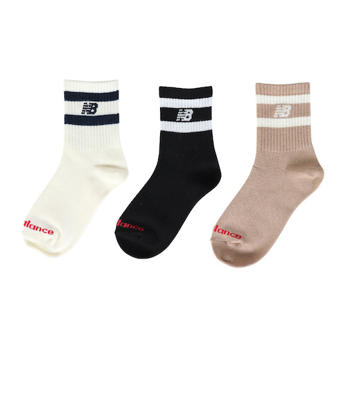 ニューバランス（new balance）ジュニア ショートライン 3足組 ソックス SS-Sサイズ LAS55657AS2 ロゴ入り 新調 シンプル おしゃれ…