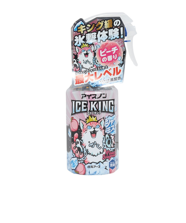 白元アース（Hakugen Earth）冷却ミスト アイスノンシャツミストICEKING ピーチの香り 300ml 冷却スプレー 冷感 ひんやり 除菌 消臭