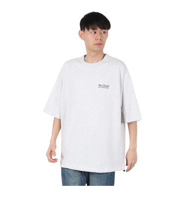 ベンデイビス（BEN DAVIS）ドローコード付ヘビーウェイト ワンポイントロゴ 半袖Tシャツ 25580003-LGRY