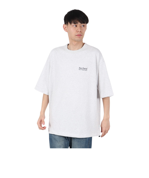 ベンデイビス（BEN DAVIS）ドローコード付ヘビーウェイト ワンポイントロゴ 半袖Tシャツ 25580003-LGRY