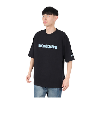 ベンデイビス（BEN DAVIS）ドローコード付ヘビーウェイト 胸ロゴ 半袖Tシャツ 25580004-BLK