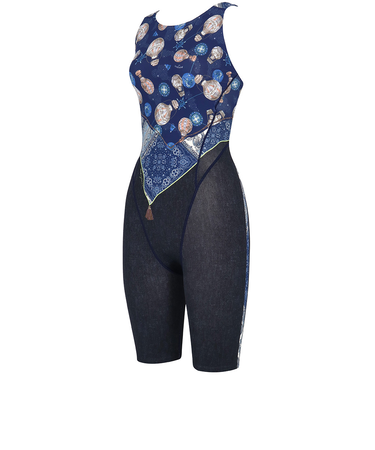 ワコール(Wacoal)フィットネス水着 レディース 水泳 オールインワン おなかシェイプ 紺 M-LLサイズ SMR101BS 撥水 4分丈