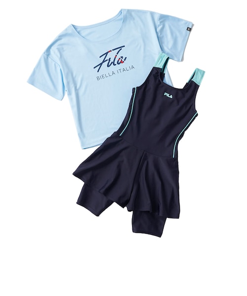 フィラ（FILA）スクール水着 ジュニア 女子 水泳 シャツセット オン