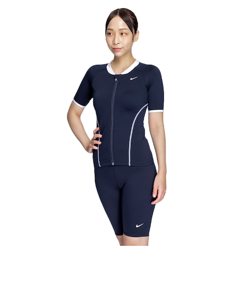 ナイキ（NIKE）フィットネス水着 レディース 水泳 SU25 ジップ付き半袖