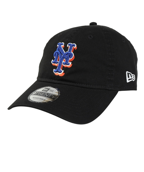 ニューエラ（NEW ERA）帽子 キャップ 9TWENTY ニューヨーク・メッツ ウォッシュドコットン ブラック×チームカラー Mサイズ 14525124