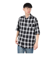 オンブレー チェック 半袖シャツ 25555002-BLK