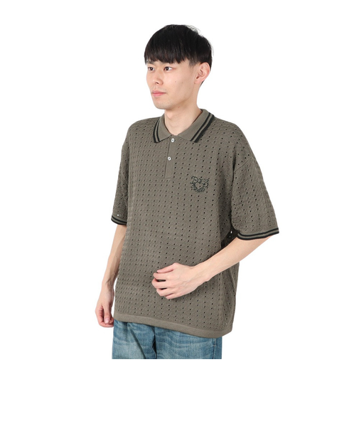 メッシュニット 半袖ポロシャツ 25555004-CHA