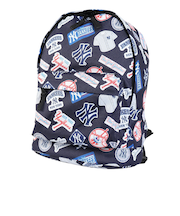 エムエルビー（MLB）リュック イーカム 総柄キッズリュック 紺 YK-MBBKM22/NAVY B5サイズ収納可 シンプル おしゃれ カジュアル