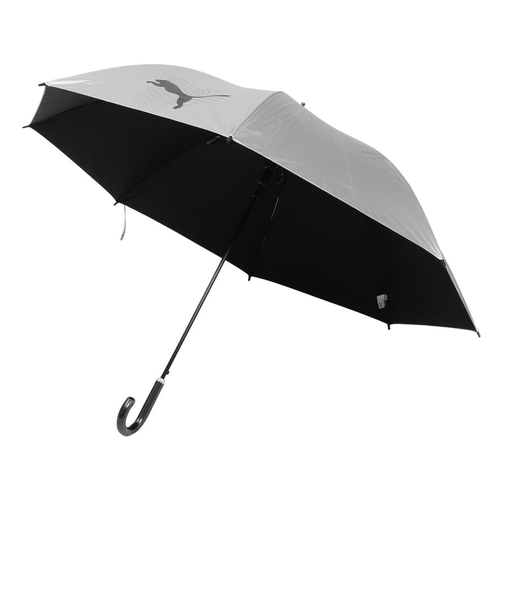 プーマ（PUMA）長傘 晴雨兼用 ジャンプ傘 シルバー×黒 70cm PBP66JP70 BK UPF50+ UVカット 軽量 日傘 雨傘