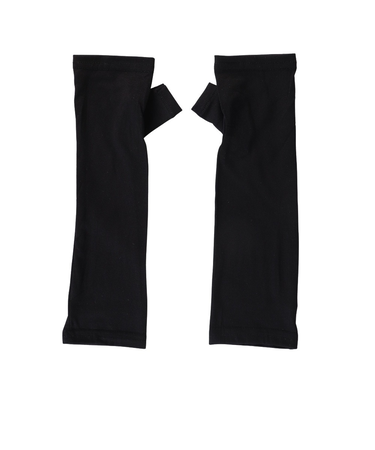 やわはだ 縫製アームカバー 親指カバー30cm丈 黒 53L18602H UPF25 やわらか UVカット日焼け対策 日差し対策