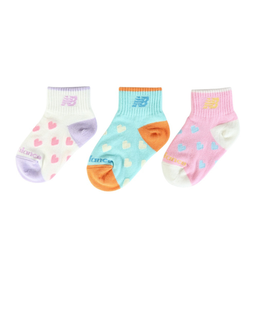 ニューバランス（new balance）ジュニア ソックス 3足組 LAS55649AS2 ショート丈 アンクル丈 くるぶし丈 女の子 ガールズソックス ハー…