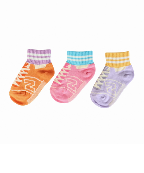 ニューバランス（new balance）ジュニア ソックス 3足組 13-19センチ LAS55649AS1 ショート丈 アンクル丈 くるぶし丈 女の子 男の…
