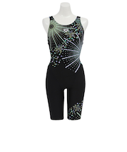 アリーナ（ARENA）競泳水着 水泳 フィットネスワンピーススパッツ S-LLサイズ AS5SWF14L BKGR オールインワン パッド付き ハーフレッグ丈…