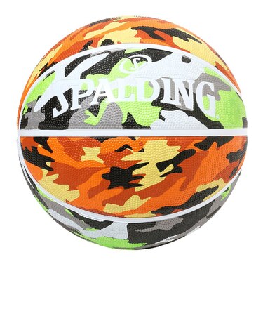 スポルディング（SPALDING）バスケットボール 5号球 マルチカモ グリーン×オレンジ ラバー 屋外 室外 84-495J