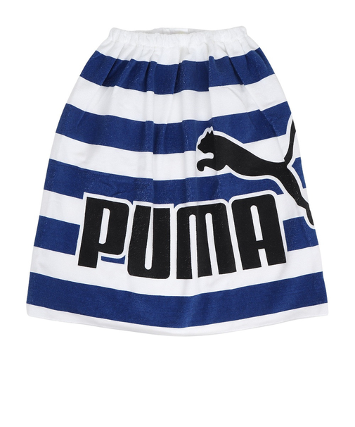 プーマ（PUMA）巻タオル 水泳 ラップタオル M 054878 01 BLU プールタオル  水遊び  川遊び  お着替えタオル ボーダー ロゴ 男女兼用 …