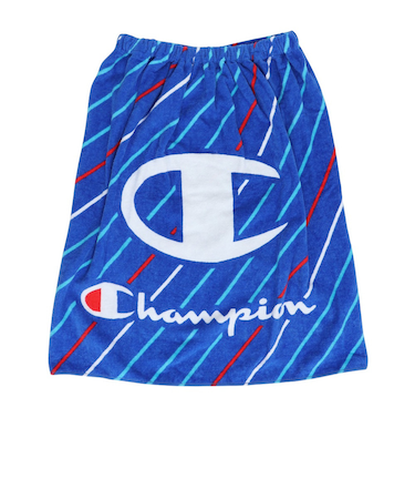 チャンピオン（CHAMPION）巻タオル 水泳 タオル スラッシュスタイル 60cm丈 青 5065030100 紫外線対策 着換え ラップタオル 学校 小学…