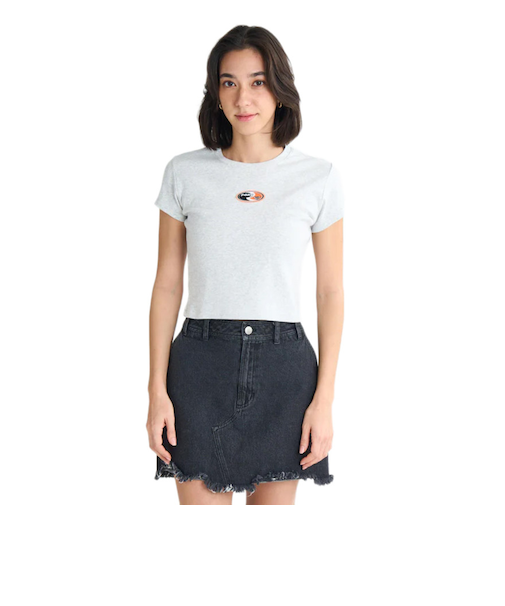 ロキシー（ROXY）FUN & ALIVE 半袖Tシャツ ショート丈 チビT 丈短め ヘリテージロゴ 25SURST252058HER