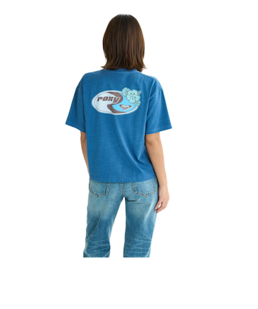 ロキシー（ROXY）半袖Tシャツ ドロップショルダー ヘリテージロゴ HANGLOOSE 25SURST252042NVY