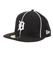 ニューエラ（NEW ERA）帽子 59FIFTY デトロイト・タイガース パイピング キャップ BLK/SWHI 黒 S-LLサイズ 14109907 スポー…