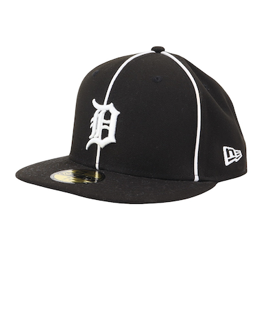 ニューエラ（NEW ERA）帽子 59FIFTY デトロイト・タイガース パイピング キャップ BLK/SWHI 黒 S-LLサイズ 14109907 スポー…