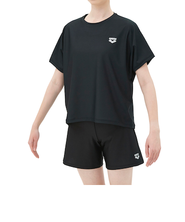 アリーナ（ARENA）フィットネス水着 レディース 水泳 フィットネスセパレーツ Yバック・差し込みパッド 黒 M-LL AS5FWF97L BKBK 3点セ…
