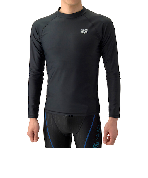 アリーナ（ARENA）フィットネスラッシュガード S-LLサイズ AS5FWF95M BKSL メンズ 長袖 水泳 ジム