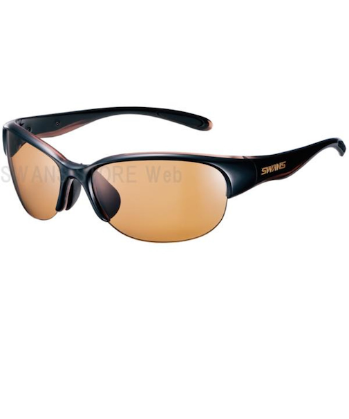 スワンズ（SWANS）サングラス LUNA 偏光レンズモデル サングラス LN-0065 BRBK ケース付 スポーツサングラス UVカット 小さめ