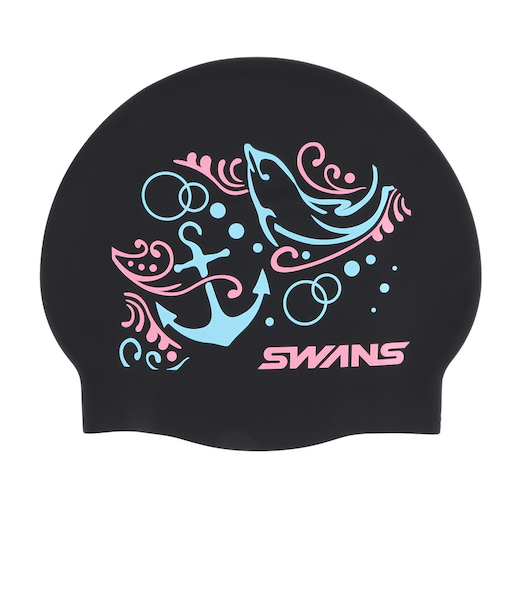 スワンズ（SWANS）スイムキャップ 水泳 キャップ シリコンキャップ 黒 SA-7 MARINE BK スイミングキャップ 水泳帽 シリコーン